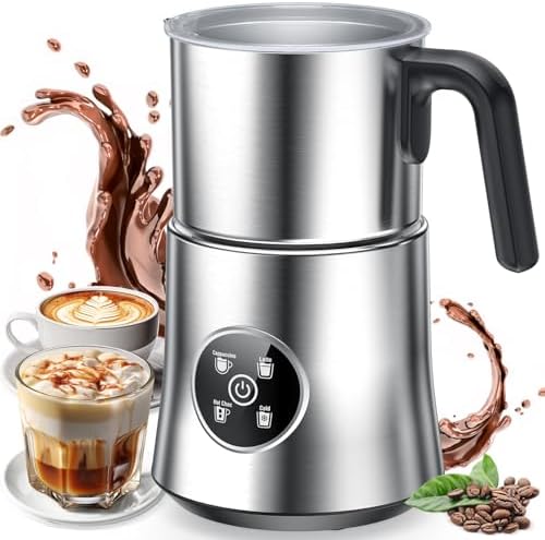 Milk Frother and Steamer, Large Capacity Detachable Electric Milk...