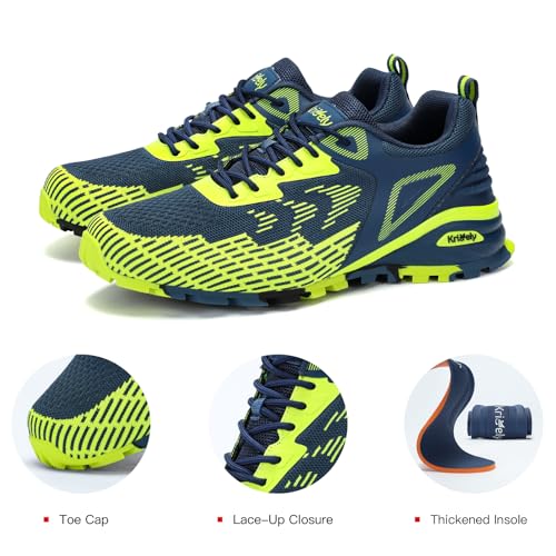 Kricely Trail Running Shoes Men for Hiking Trekking Breathable Cross Training Tennis Fashion Sneakers Lightweight Workout Footwear Outdoor Gym Jogging4