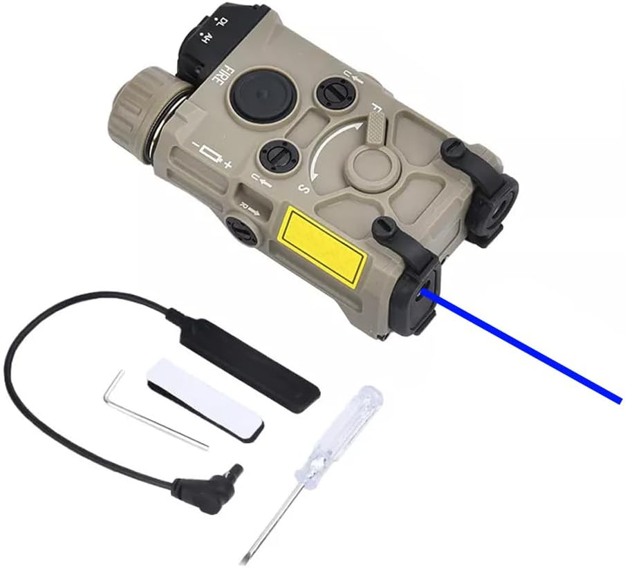 Nylon OG Aiming Box Laser Sights(with Red/Green/Blue Laser + IR Laser+White Flashlight),& M300A Strong LED Flashlight,& AX Modular Dual Wire Remote Pressure Switch(SF+Crane Plug) Combo,DE
