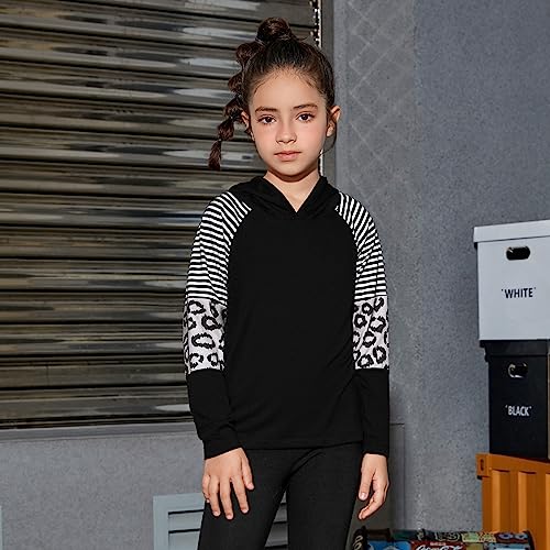 Perfashion Girls Long Sleeve Shirt Hoodie Active Tee Pullover Top with Thumb Hole Workout Running 6-15Years2