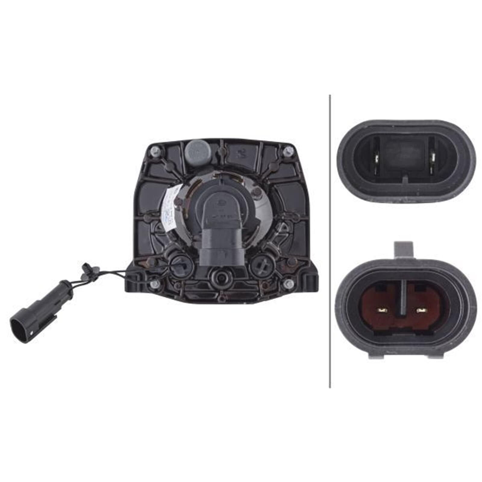 HELLA 1LL 009 998-011 DE/FF/Halogen-Hauptscheinwerfer - 90mm Performance - 12V - rund - Einbau - gehärtete Streuscheibe - Stecker: AMP - vorne links/vorne rechts