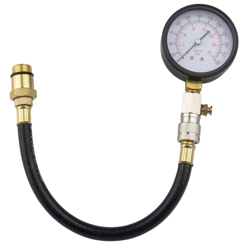 CarBole Compression Tester Check Pressure PSI Tester Gauge with 14mm/18mm Solid Short Adapte : Automotive
