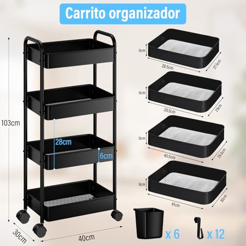 Opiniones de Carrito Organizador Con Ruedas los más solicitados. 11 Imagen adicional
