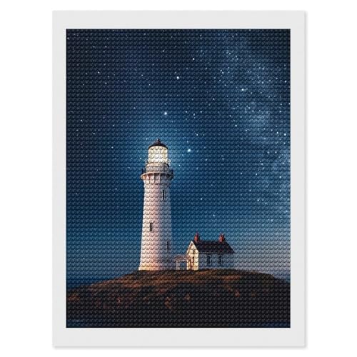 Loisir créatif diamant 5D phare nuit étoilée une idée cadeau originale pour adultes
