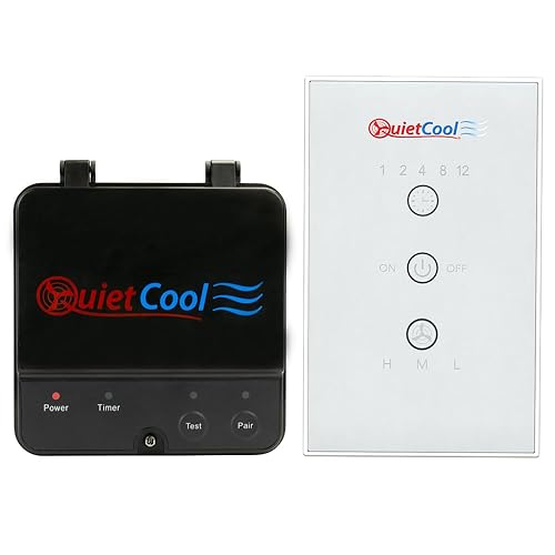 Miniatura 3 de Quietcool Kit de control inalámbrico para ventilador de toda la casa, no requiere cableado duro para interruptor de pared, capacidad de tres