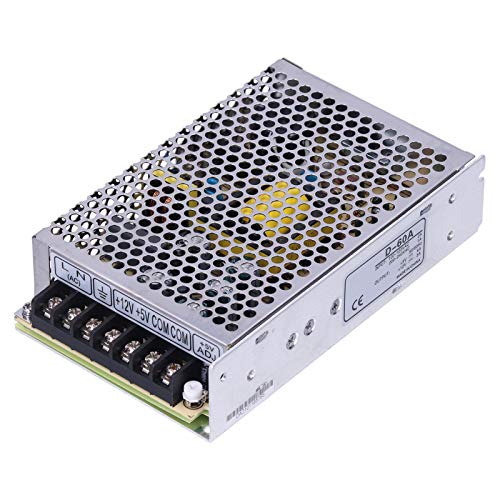 Fuente Alimentacion Conmutada 60W Regulada Salida Dual 5V 4A 12V 3A Transformador CC Aluminio para Tira LED Proyectos Electronicos Computadora