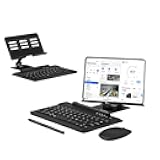 MUXQMOR for Bluetooth Keyboard and Mouse for Samsung Galaxy Z Fold 5 4 3 2, Portable Magnetic Wireless Keyboard with Foldable & Portable Phone Stand & Pen Holder with Capacitor Pen Metal Desk Stand