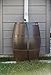 FCMP Outdoor Raincatcher 4000, Flat-Back Rain Water Barrel, 50-Gallon, Brown - Rainwater Collection Storage Container w Side Spigots, Mesh Screen, Garden and Overflow Hose & Linking Kit