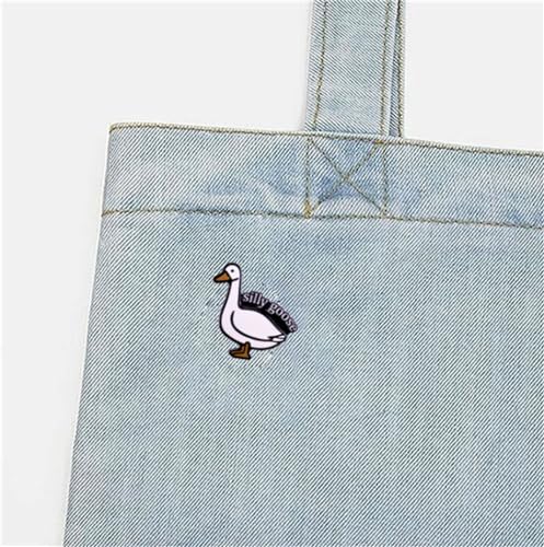 Image of yangwenyuanGoose Brooch Silly Goose Humorous Letter Brooch Badge Cartoon Animal Design Hard Enamel Pin Fun Goose Pin Cute Collar Pin Suitable for Backpacks Jackets Gifts DIY Accessories Clothing Hat Decorations