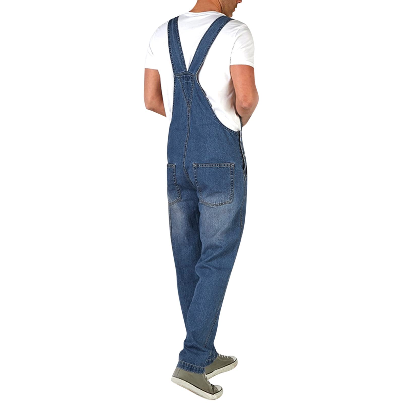 OBiQuzz Peto para hombre, vaquero, mono de los 90, pantalones de trabajo para hombre, pantalones de trabajo azules, peto, para el tiempo libre, vaqueros, mono, peto, moderno, para hombre