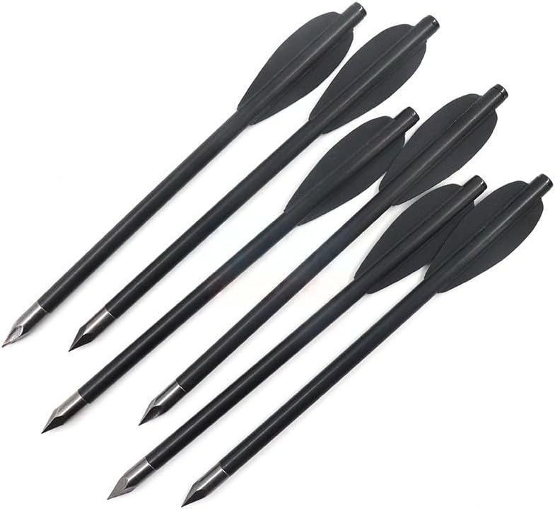 12pcs 6.4-inch Aluminum Shaft Crossbow Arrows, 6mm Diameter, Metal Mini Short Arrows for Outdoor Archery Equipment