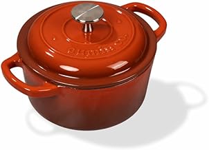 CUMIN CO. Cast Iron Biryani Pot/Dutch Oven|Free Sponge and Holder|16cm, 1.2L (Serves 1|Patented Technology, FDA Compliant|Perfect for Baby Food and 100% Toxin-Free|Induction & Oven Safe|Rust Colour