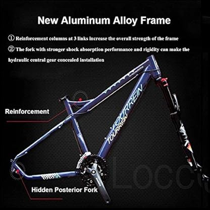 27-Gang-Mountainbikes, Profi 26 Zoll Adult Fat Tire Hardtail Mountainbike, Alurahmen Vorderachsfederung All Terrain Fahrrad, – Bild 7