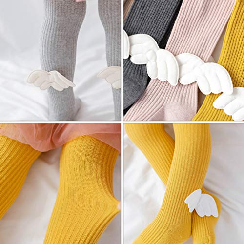 STOBOK 2 Pares de Meia-Calça Bebê Meninas Meias de Algodão Macio Respirável Asa de Anjo Legging de B