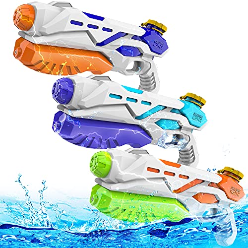 Super Soaker Water Guns 3 Pack,Water Guns for Kids 550CC Super Water Blaster Soaker Squirt Guns Long Range Summer Swimming Pool Beach Party Favors Water Outdoor Toy for Kids Boy Girl (ABC Pack of 3)