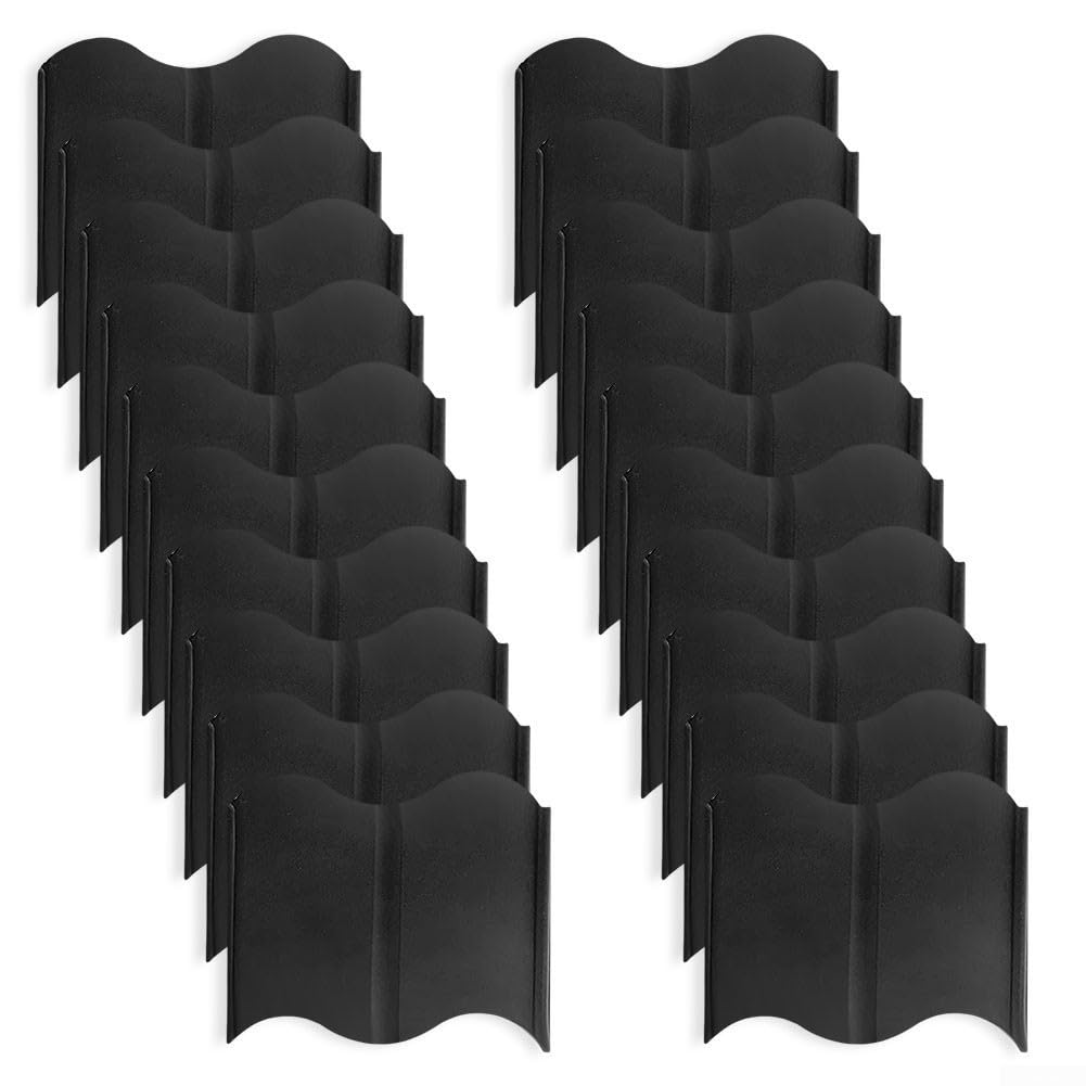 Upluxmira 20-Piece Flexible Garden Edging Border Set – PP Landscape Lawn for Edge Trim for Flower Beds & Grass, Interlocking, 314 cm Total Length (123 in), White/Red/Green/Black(black)