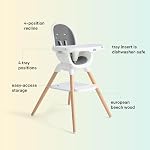 Joie Chai Multi-Mode Highchair - European Beech Wood, Convertible, 9+ Modes, Birth up to 60 lb. (Shadow)
