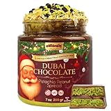 Gulluoglu Christmas Edition – Dubai Chocolate Pistachio Peanut Spread in Festive Holiday Jar | Limited Seasonal Gourmet Halal Dessert – 7 oz (200g)