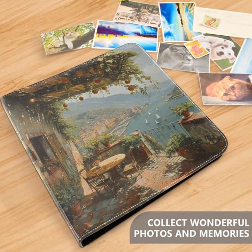 Álbum de fotos ALAZA con cubierta de poliuretano, diseño de tres anillos, para bodas, familia y viajes, 20 páginas autoadhesivas miniatura 4