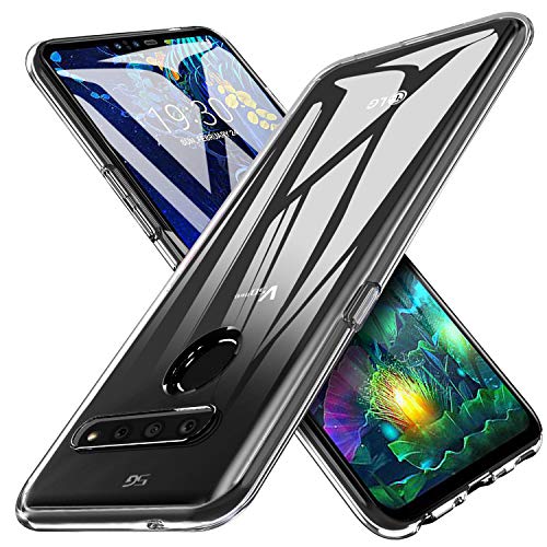 KuGi for LG V50 ThinQ Case, Scratch Resistant & Anti Slip Grippy Soft TPU Case for LG V50 ThinQ Phone (Clear)