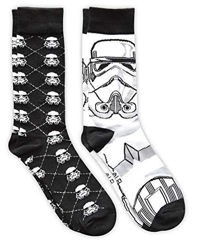 STAR WARS Stormtrooper Argyle Mens Crew Socks 2 Pair Pack Shoe Size 6-12