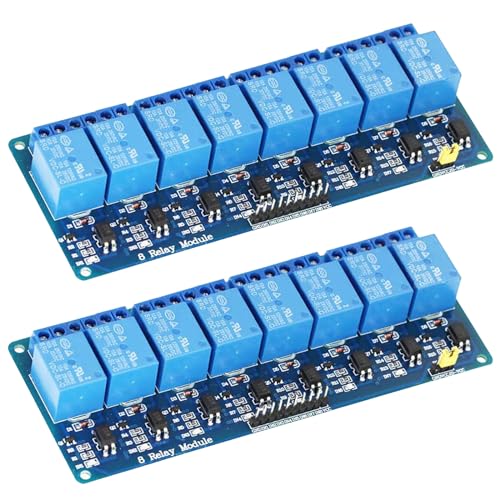 GERUI Módulo de relé de 2 Piezas de 5 V y 8 Canales, Placa de Interfaz del módulo de relé con Disparador de bajo Nivel optoacoplador Compatible con Arduino, incluidos AVR, PIC, Arm, PLC