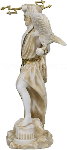 Miniatura 3 de Zeus - Figura de escultura de estatua griega romana con rayo, rey de los dioses y el cielo