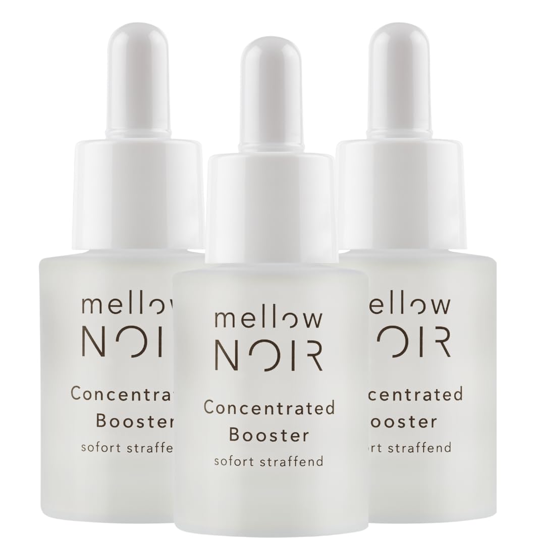 mellow NOIR Concentrated Booster 3x15ml | EFECTO REAFIRMANTE INMEDIATO | Sérum con Ácido Hialurónico para el Rostro | Sérum Contorno de Ojos | Tratamiento para Ojos y Rostro | Vegano