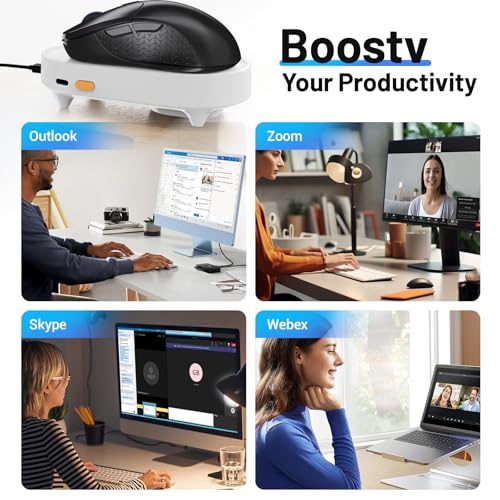 Image of HONKID Undetectable Mouse Mover Jiggler with ON /Off Switch and USB Port Drive-Free,Simulate Physical Automatically Mouse Movement,Prevent Computer Laptop Inactive /Lockdown (White)