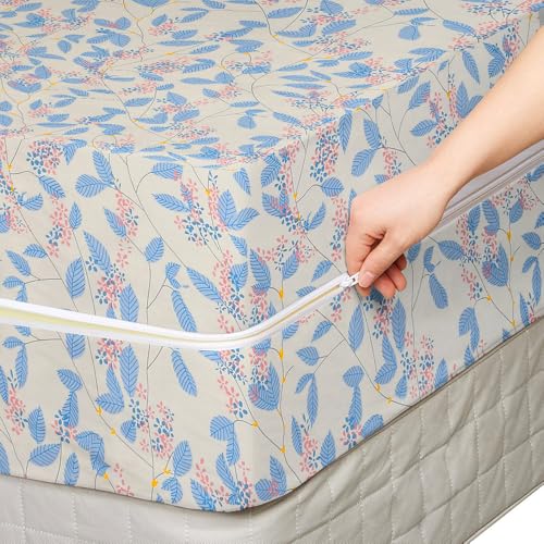 Image of VAS COLLECTIONS Cotton Feel Ultra Soft Mattress Protector Single Bed, 72x36 Inches | Breathable - Hypoallergenic Fitted Bed Protector /Mattresses Cover (72 inchx36 inch - Single, Sky Blue)