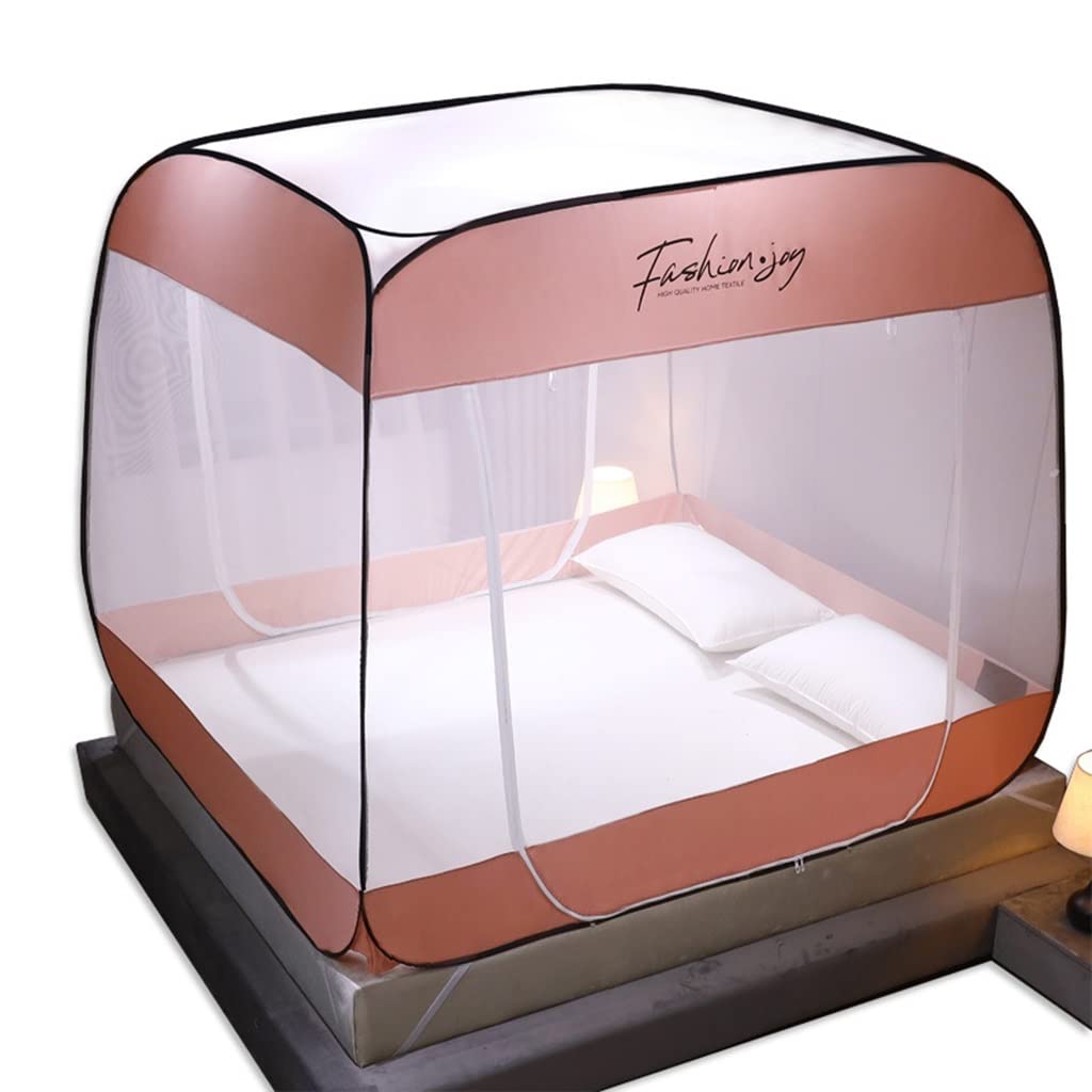 Moustiquaire de lit portable rose pour dortoirs familiaux et nuit