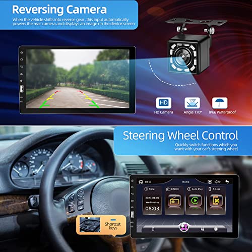 1 Din Car Radio con Apple Carplay/Android Auto - 9...