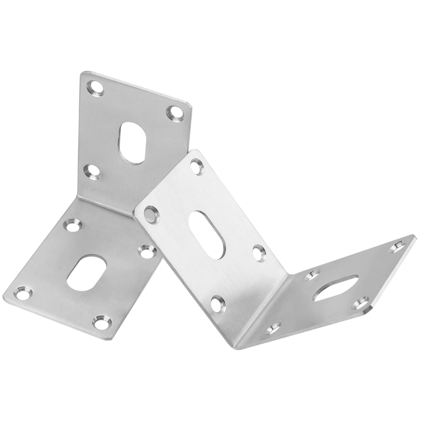 ZOENHOU 8 x Angle Connectors, 70 x 70 x 49 mm, Angle Connector, Stainless Steel, Hole Angle, Mounting Bracket, with 64 Screws - Image 4