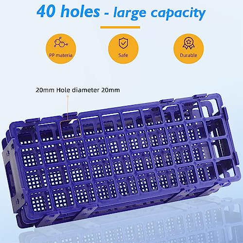 Faruijie ZR-TTR-FBA Test Tube Rack - 5Pcs Plastic Test Tube Holder,40 Holes Lab Test Tube Rack,Detachable Tube Rack,20Mm Large Centrifuge Tube Rack thumb #1