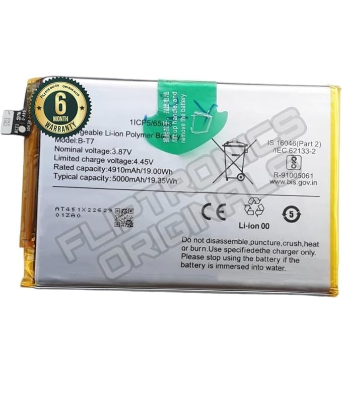Image of Original B-T7 Battery for Vivo Y32 /Y21E /Y33T / Y33s Battery with 6 Month Warranty**(B260)