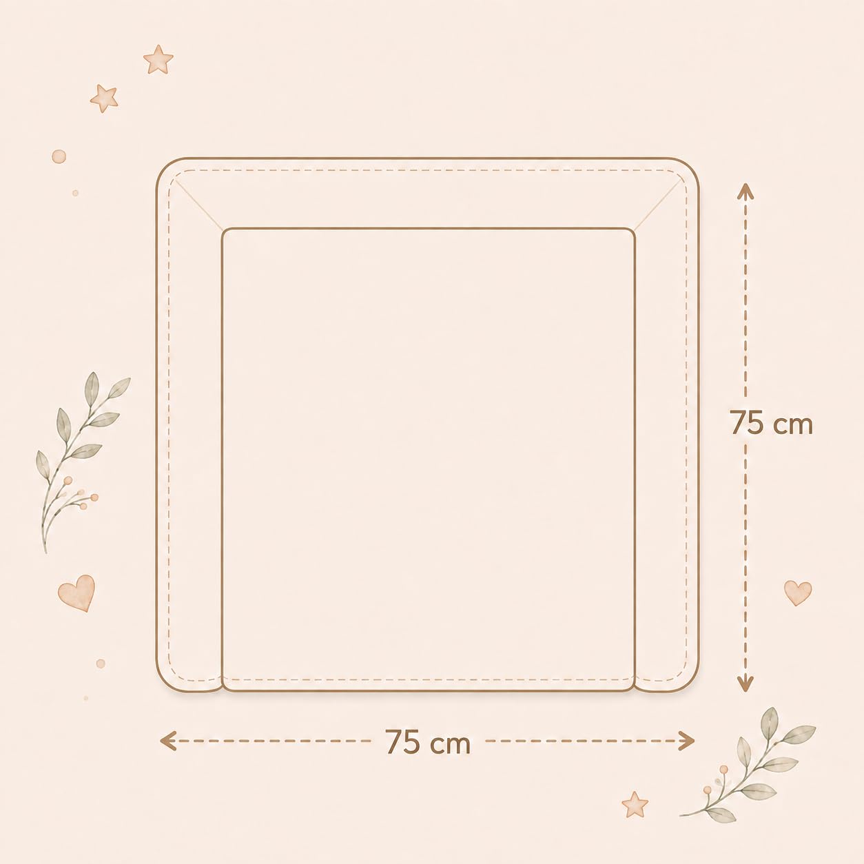 Wickelauflage Set 6-teilig – Wickelunterlage aus Baumwolle & Waffelstoff – Baby Wickelauflage – Geschenk zur Babyparty – Wickeltischauflage – 75x75 cm (Breite x Tiefe), Tauwiese + Rosa