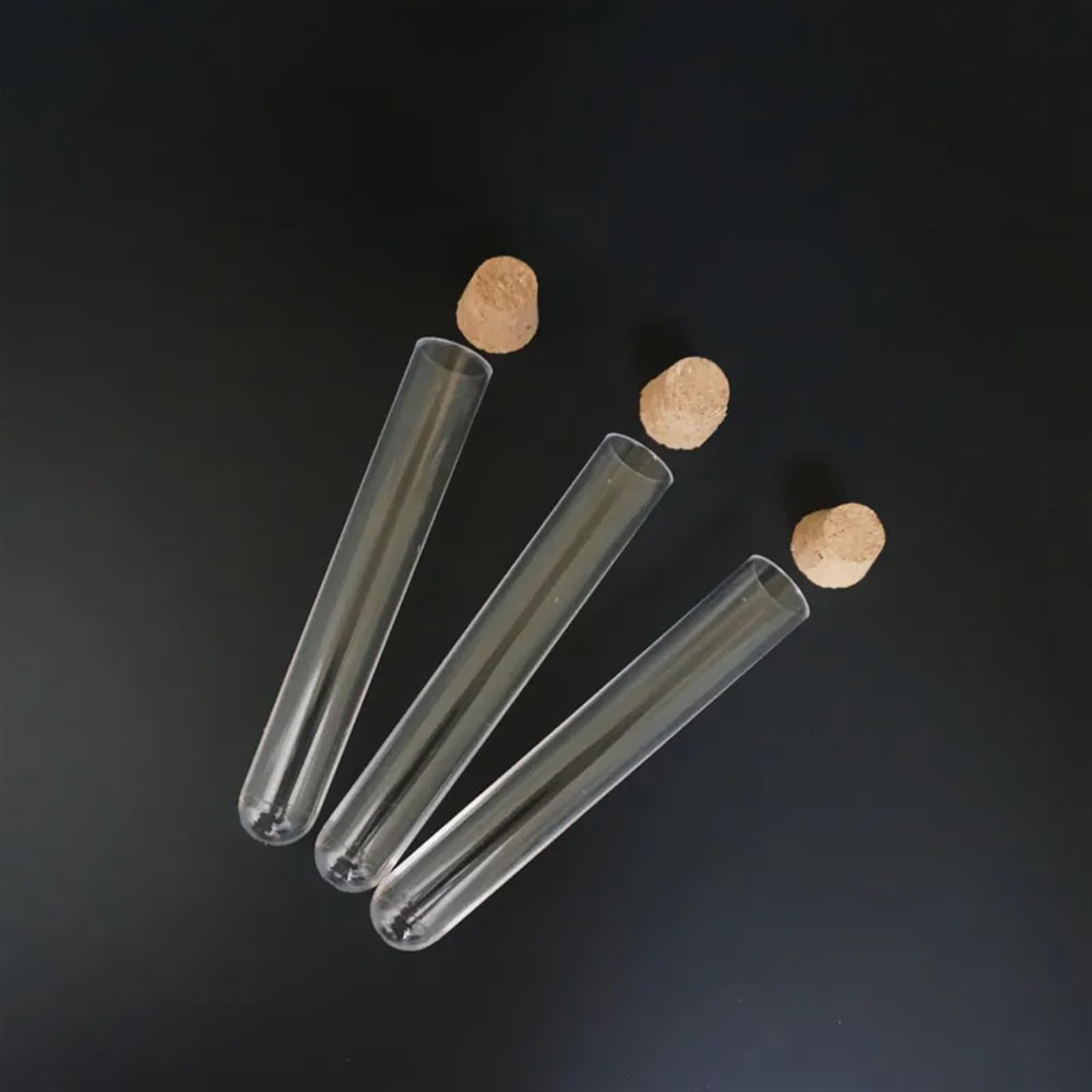50 szt./100 szt./200 szt. 12 x 75 mm probówka laboratoryjna z korkowymi korkami przezroczysta plastikowa probówka szkoła laboratoryjna (rozmiar: 200 szt.)