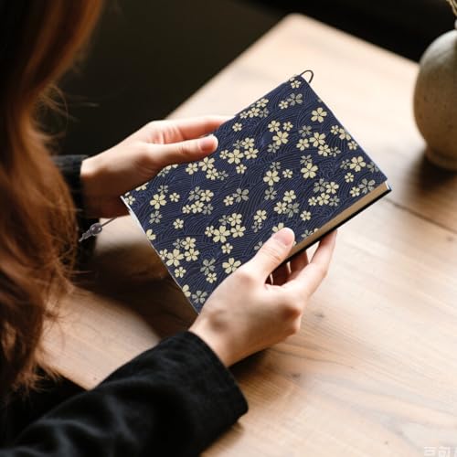 Piriuuo Book Covers for Paperbacks Fit for 5.5x8.2 inch, Book Cover Protector Adjustable Fabric Books Sleeve Covers Floral Flower Pattern Books Cloth for Hardcover Softcover Book Novels - Thumbnail 7