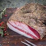 Delikatess Express | Guanciale luftgetrocknet - Schweinebacke aus Italien, traditionell gewürzt mit Pfeffer - für Amatriciana- und Carbonara 450 g