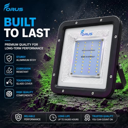 Image of Forus 30W Green Color Flood Light Outdoor LED Waterproof Decorative Focus Lamp for Home Garden Events Security Terrace Landscape Pathway Building Festival Stage Party Celebration Lighting - 1 Pc