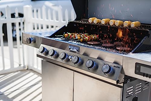 Image of Monument Grills Denali Series, 6+1 Convertible Natural Gas Smart bbq Grill, 6 Burners & 1 Side Burner Stainless Steel Denali 605 with Smart Technology, Knob Controls (Without Conversion Kit)