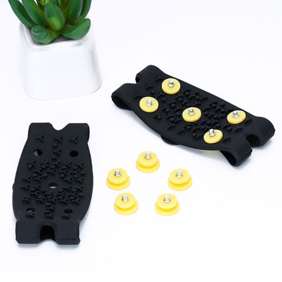Alasum Cubiertas Antideslizantes para Zapatos Hombres Pinzas de Escarcha TPE, 2 Pares, Firme Agarre para Senderismo y Caminata en Invierno