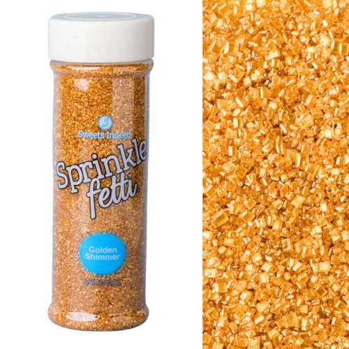 Image of Sweets Indeed Gold Decorating Sugar - Gold Sanding Sugar Crystals for Baking & Decorating Cupcakes, Cookies, Cakes & Desserts - Wedding, Holiday & Party Topping - 5.11 ounces