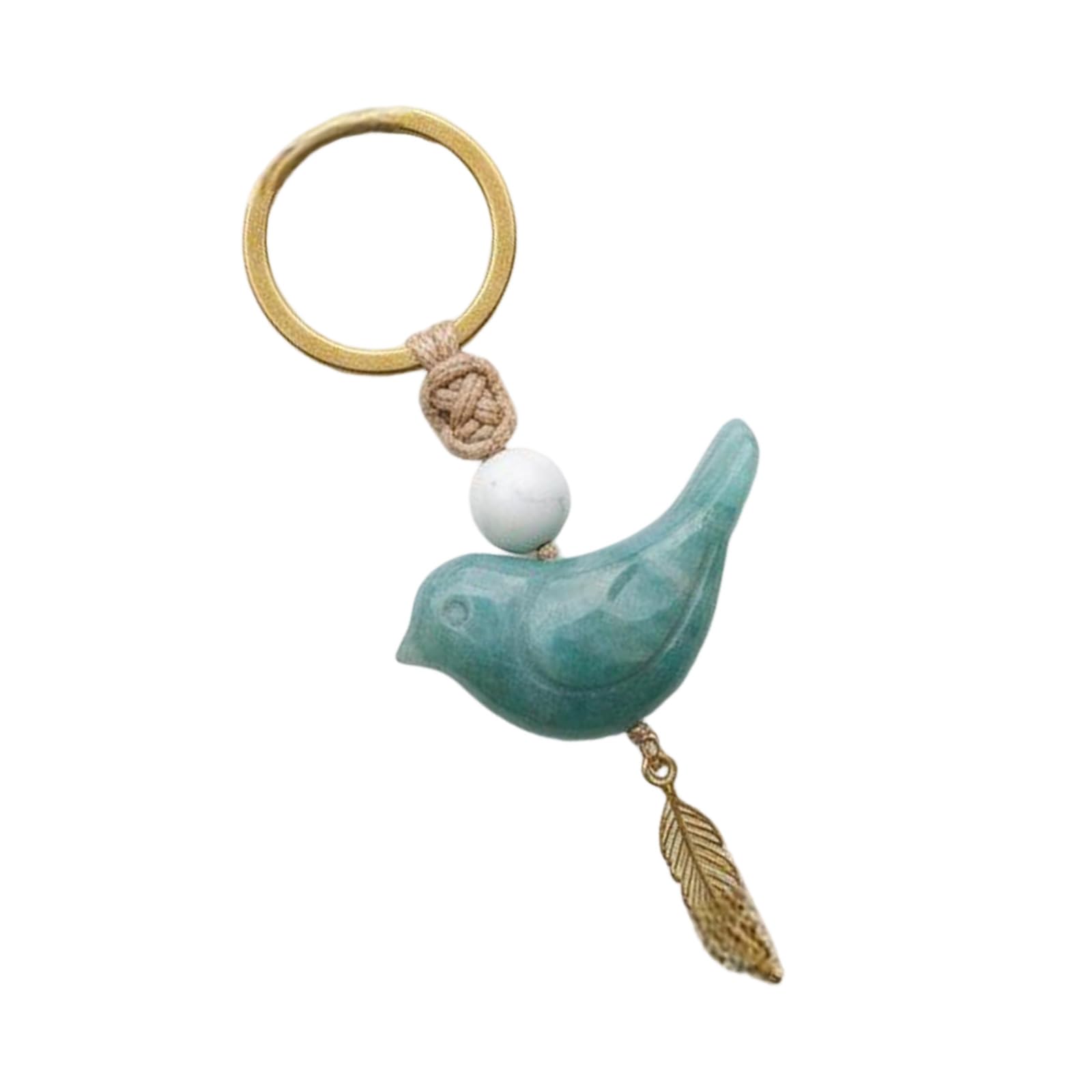 Lerpwige Birds Keychain Amazonite Bird,Natrual Crystal Bird Purse Pendant Handbag Bag Charm Car Ornament Natrual Crystal Bird Keychain