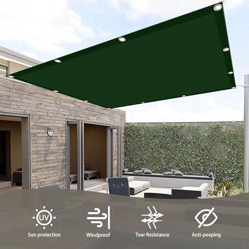 Voile d'ombrage étanche 2x10m vert foncé pour protection de terrasse - 4