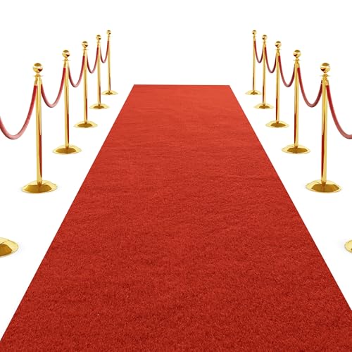 Lumisnug Heavy-Duty Red Carpet Runner Thick Event Aisle Rug Non-Slip Waterproof Floor Runner for Wedding Party Hollywood Theme & VIP Decorations (4.5mx0.6m)