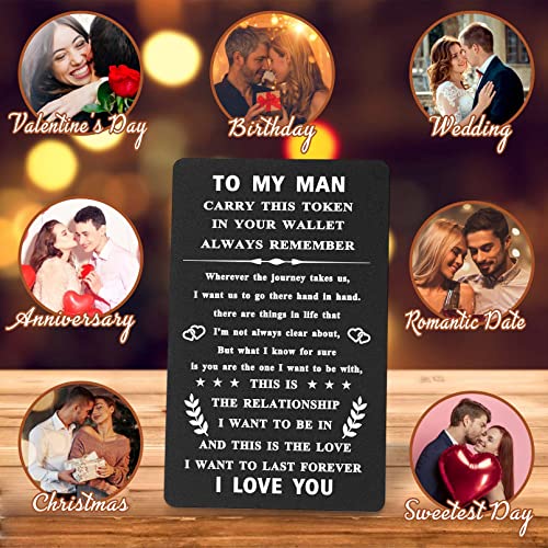 TGCNQ To My Man Wallet Insert, I Love You Gifts for Him Boyfriend Unique, Boyfriend Birthday Card, Anniversary Wedding Gifts for Huband, Valentines Day Gift for Men Christmas Stocking Stuffers4