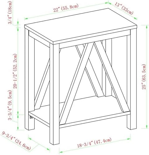 Miniatura 10 de Walker Edison Modern Farmhouse - Mesa auxiliar rectangular de madera con marco en A, para sala de estar, mesa auxiliar pequeña, 13 pulgadas, roble