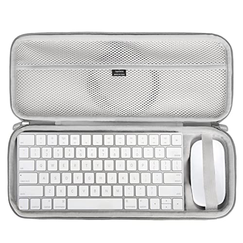 Aproca Case Compatible with Wireless Magic Keyboard 2 - MLA22LL/A and Magic Bluetooth Mouse 2, Portable Storage Bag for Accessories -Grey (Case Only)