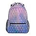 Xixko Ocean Mermaid Animal Tail Básculas Mochila Escolar Librero de Viaje al Aire Libre Mochila para Mujeres Hombres Niño Niña Deporte Gimnasio Senderismo Camping Mochila Mochila